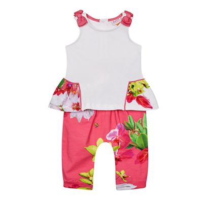 Baby girls' multi-coloured peplum top and leggings set